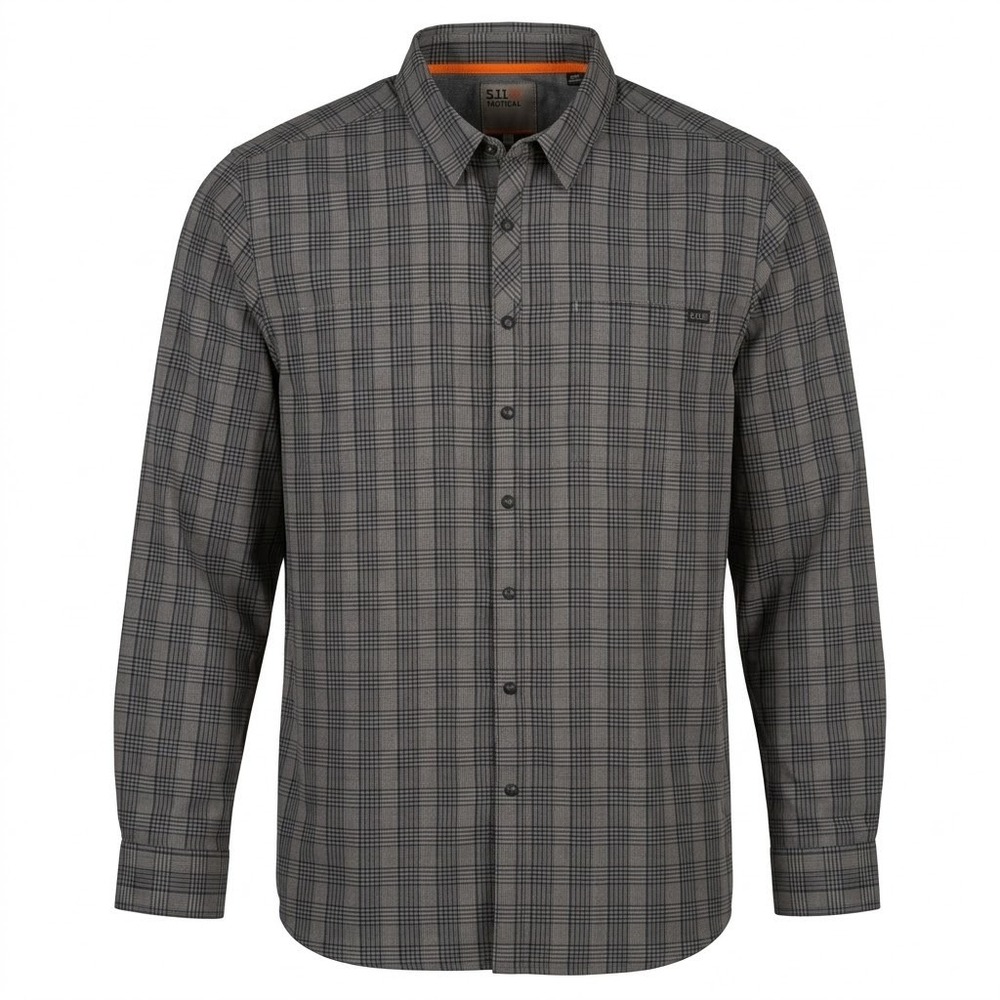 NEW 5.11 Tactical Men's LARGE Peak Long Sleeve Plaid Shirt Gray - Picture 11 of 11